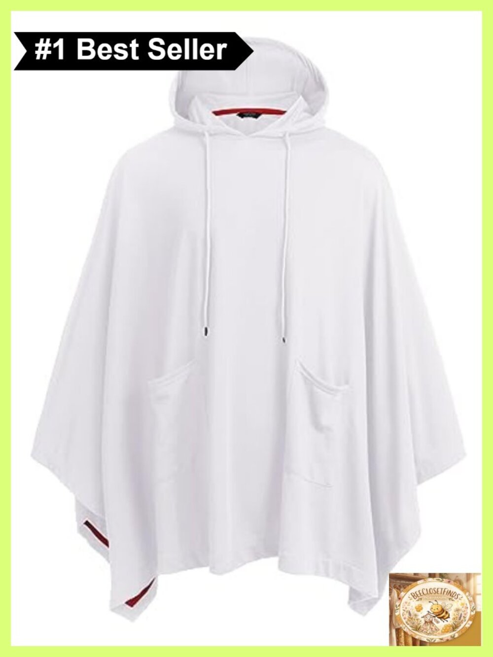 Unisex Hooded Poncho Cape Cloak Pullover Hoodie Pockets Long Sleeve